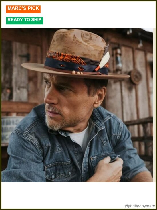 Vintage Short Brim Fedora Hat 100% Wool Firm Felt Distressed Handmade Teardrop